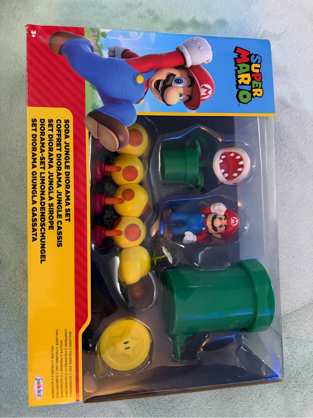 Nintendo Super Mario Soda Jungle Diorama Set Mario Wiggler Piranha Plant NIB